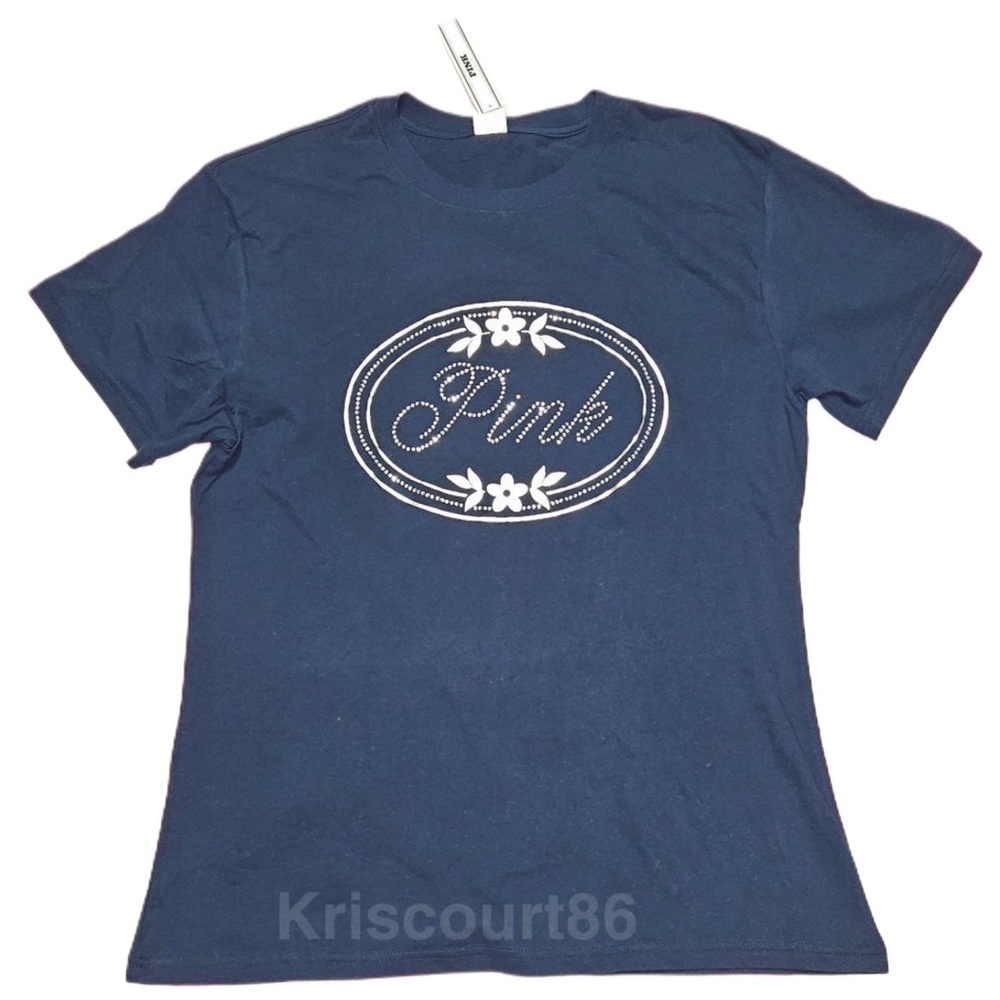 VSPINK Bling Navy Blue Limited Edition Tee NEW WITH TAGS - Picture 12 of 17